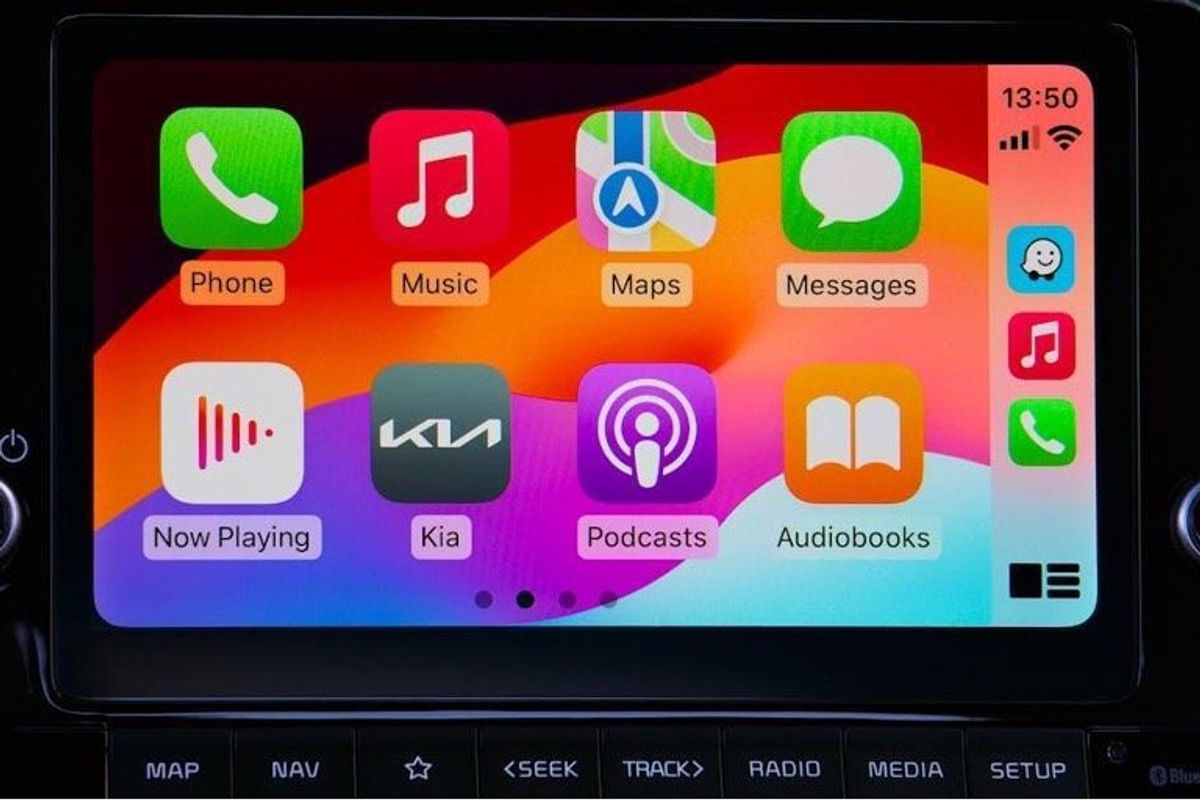 photo of smartphone screen showing apps